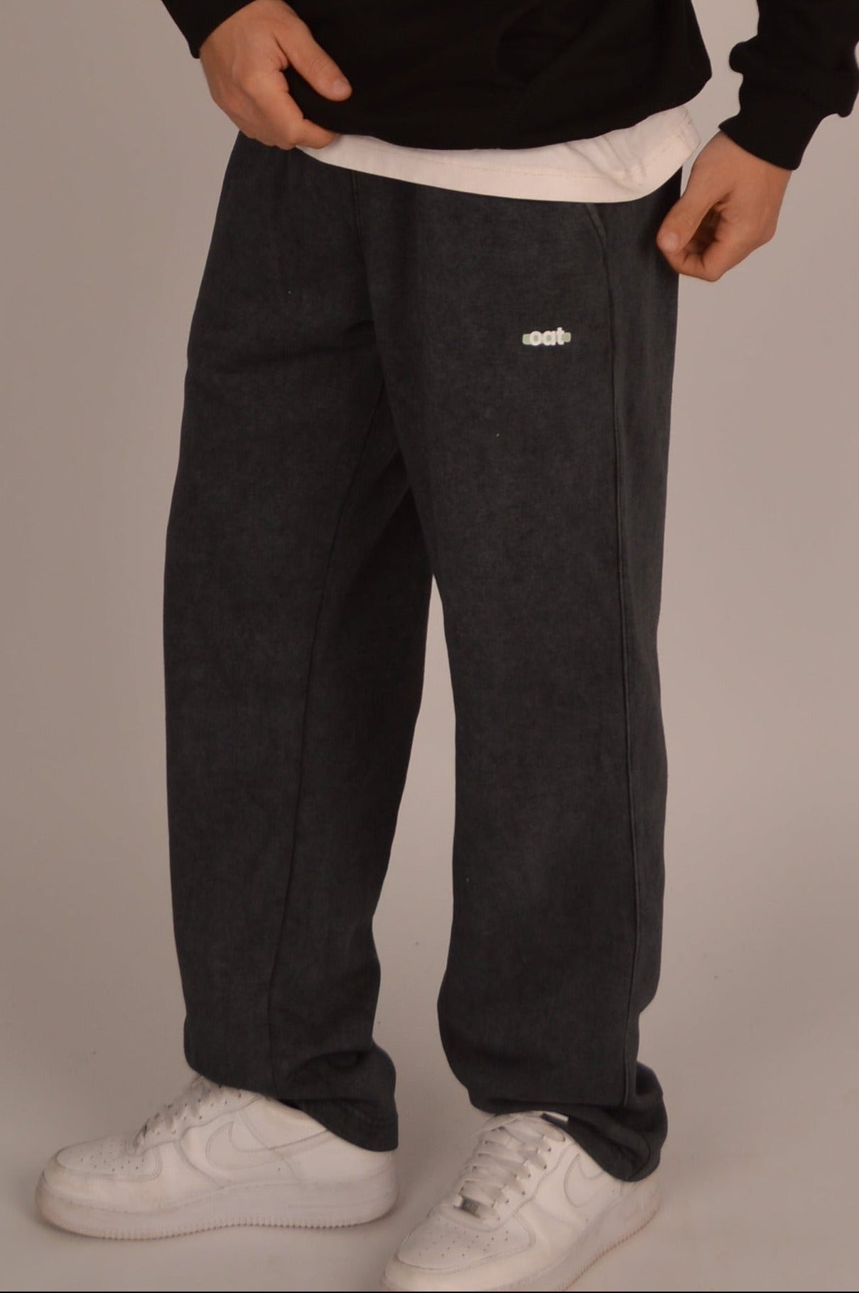 oat sweatpants — washed grey