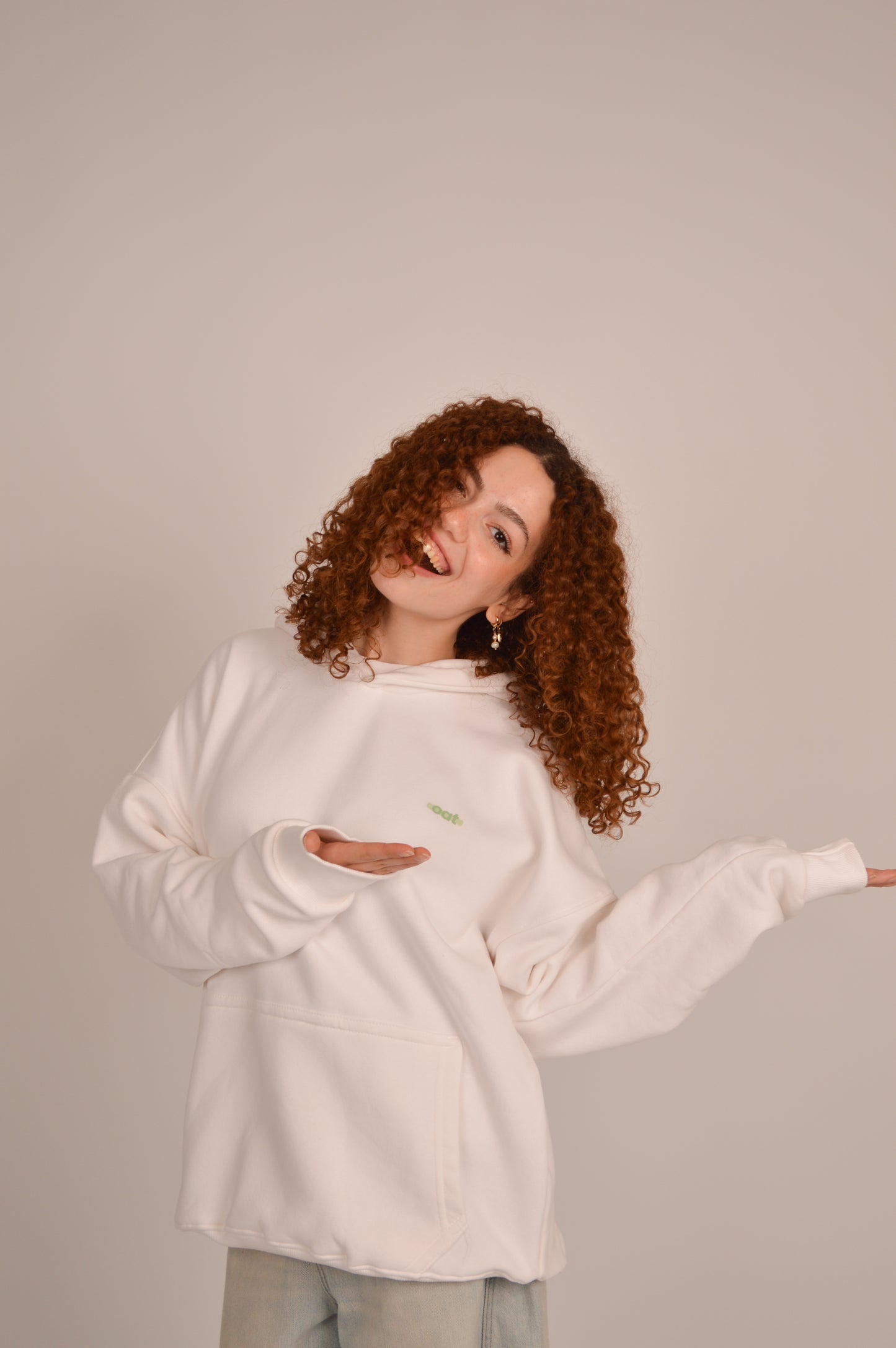 oat hoodie - white